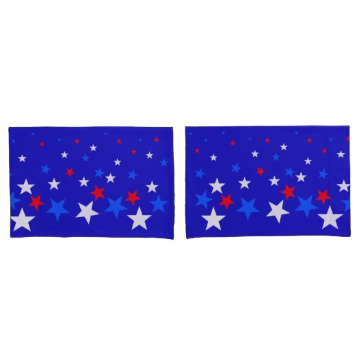 Blauw, rood en wit Star-patroon Kussensloop (Voorkant-Set)