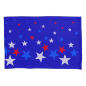 Blauw, rood en wit Star-patroon Kussensloop (Voorkant-Links)