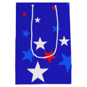 Blauw, rood en wit Star-patroon Medium Cadeauzakje (Achterkant)