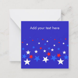 Blauw, rood en wit Star Patroon op maat Notitiekaartje