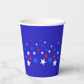 Blauw, rood en wit Star-patroon Papieren Bekers (Achterkant)