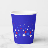 Blauw, rood en wit Star-patroon Papieren Bekers (Voorkant)