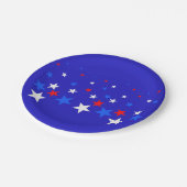 Blauw, rood en wit Star-patroon Papieren Bordje (Gekanteld)
