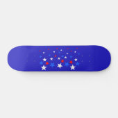 Blauw, rood en wit Star-patroon Persoonlijk Skateboard (Horizontaal)