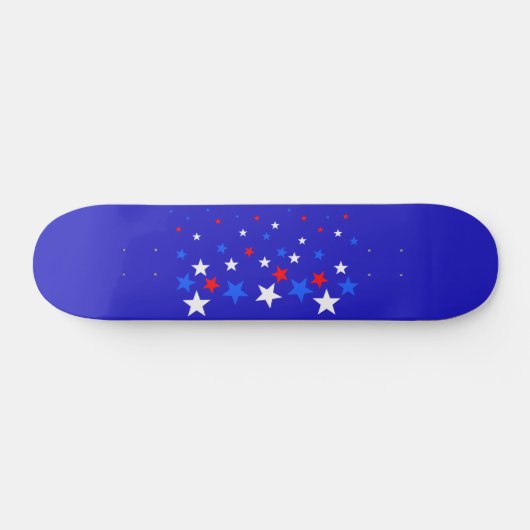 Blauw, rood en wit Star-patroon Persoonlijk Skateboard (Horizontaal)
