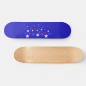 Blauw, rood en wit Star-patroon Persoonlijk Skateboard (Horizontaal)