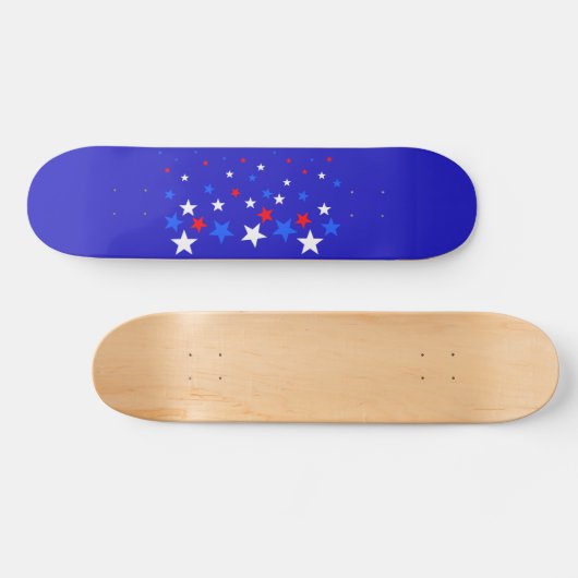 Blauw, rood en wit Star-patroon Persoonlijk Skateboard (Horizontaal)