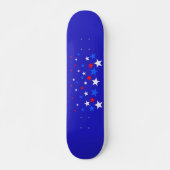 Blauw, rood en wit Star-patroon Persoonlijk Skateboard (Voorkant)