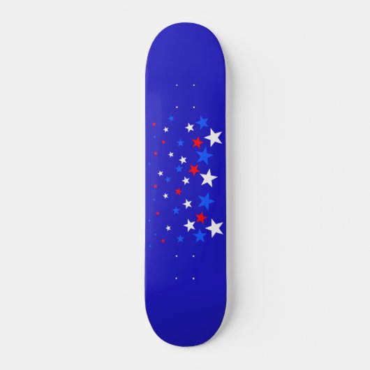 Blauw, rood en wit Star-patroon Persoonlijk Skateboard (Voorkant)
