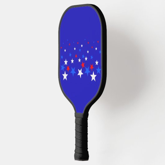 Blauw, rood en wit Star-patroon Pickleball Paddle (Links)