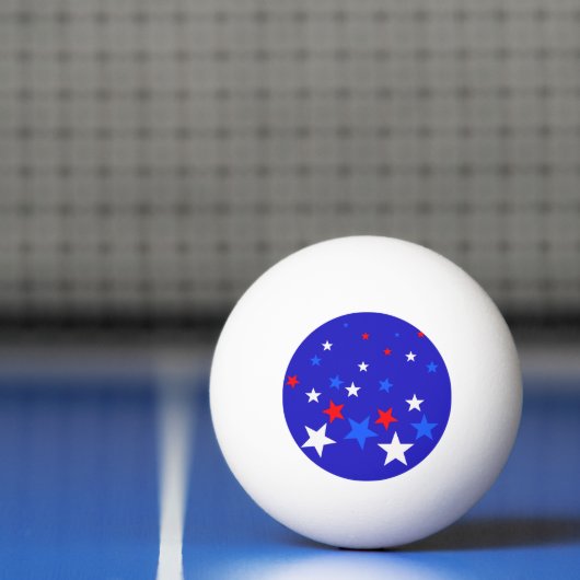 Blauw, rood en wit Star-patroon Pingpongbal (Net)