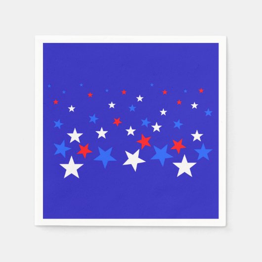 Blauw, rood en wit Star-patroon Servet (Voorkant)