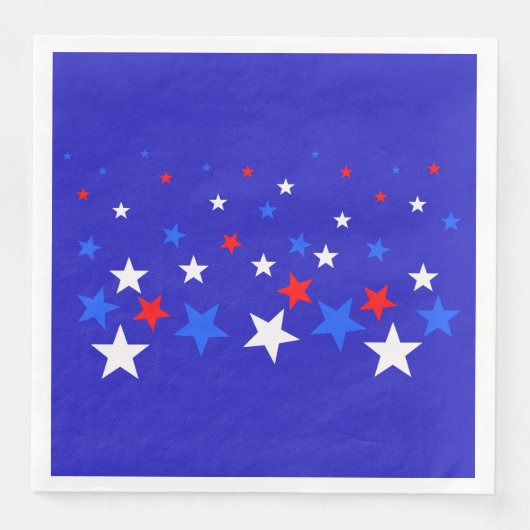 Blauw, rood en wit Star-patroon Servet (Voorkant)