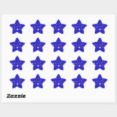Blauw, rood en wit Star-patroon Ster Sticker (Vel)