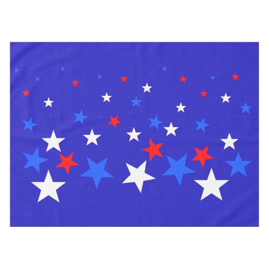 Blauw, rood en wit Star-patroon Tafelkleed (Voorkant (Horizontaal))