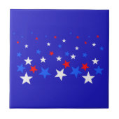 Blauw, rood en wit Star-patroon Tegeltje (Voorkant)