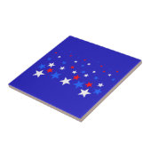 Blauw, rood en wit Star-patroon Tegeltje (Zijkant)