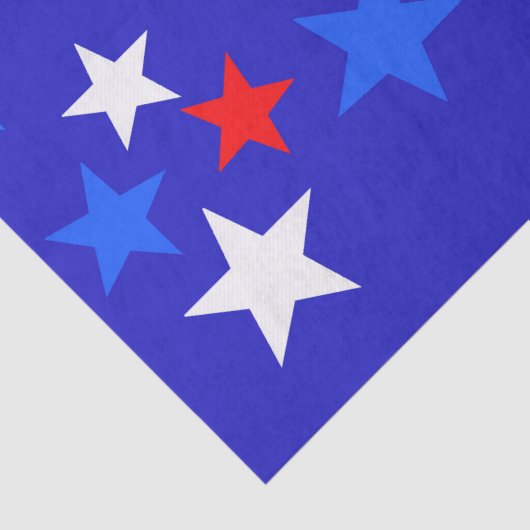 Blauw, rood en wit Star-patroon Tissuepapier (Detail)