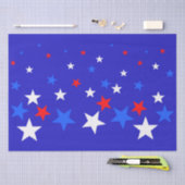 Blauw, rood en wit Star-patroon Tissuepapier (Craft)