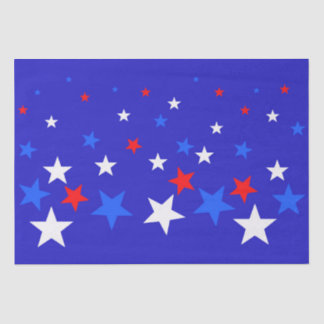 Blauw, rood en wit Star-patroon Tissuepapier