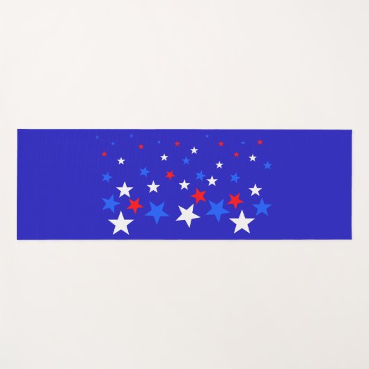 Blauw, rood en wit Star-patroon Yogamat (Voorkant (horizontaal))