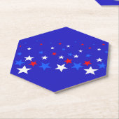 Blauw, rood en wit sterpatroon kartonnen onderzetters (Schuin)