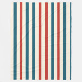 Blauw, Rood en Wit Streeppatroon Fleece Deken (Voorkant)