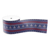 Blauw rood en witte kerstboom, breiend patroon grosgrain lint (Spoel)