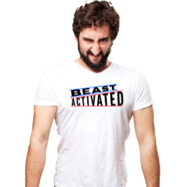 Blauw Rood En Zwart Edgy Beast Geactiveerd T-Shirt