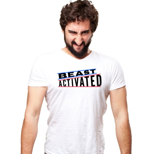 Blauw Rood En Zwart Edgy Beast Geactiveerd T-Shirt