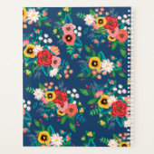 Blauw & Rood Folk Boho Floral Pattern - Naam toevo Planner (Achterkant)