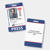 Blauw Rood Foto & Logo Druk ID Badge (Voor- en achterkant)