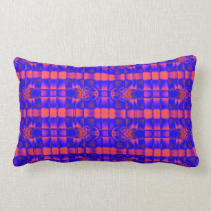  blauw rood fractal patroon kussen