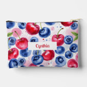 Blauw Rood Fruit Voedsel Patroon Berry Cherry Etui (Achterkant)