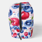 Blauw Rood Fruit Voedsel Patroon Berry Cherry Toilettasje (Rechts)