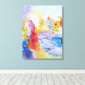 Blauw Rood Geel Abstract Kunstcanvas Canvas Afdruk (Insitu (Houten vloer))