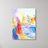 Blauw Rood Geel Abstract Kunstcanvas Canvas Afdruk (Voorkant)