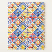 Blauw Rood Geel Bloemig Abstract Cinco de Mayo Planner (Achterkant)
