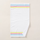 Blauw rood geel gestreept op witte doekset bad handdoek (Handdoek)