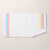 Blauw rood geel gestreept op witte doekset bad handdoek (Handdoek)