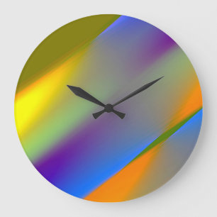 Blauw rood geel groen abstract patroon oranje paar grote klok