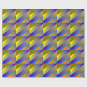 Blauw rood geel groen abstract patroontje oranjepu cadeaupapier (Vlak)