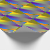 Blauw rood geel groen abstract patroontje oranjepu cadeaupapier (Hoek)