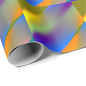 Blauw rood geel groen abstract patroontje oranjepu cadeaupapier (Rol Hoek)