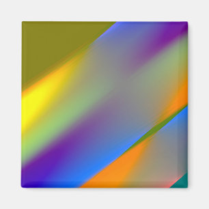 Blauw rood geel groen abstract patroontje oranjepu magneet