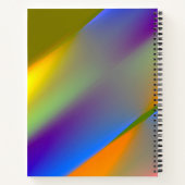 Blauw rood geel groen abstract patroontje oranjepu notitieboek (Achterkant)