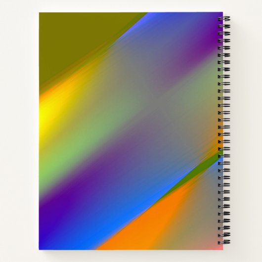 Blauw rood geel groen abstract patroontje oranjepu notitieboek (Achterkant)