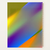 Blauw rood geel groen abstract patroontje oranjepu planner (Achterkant)