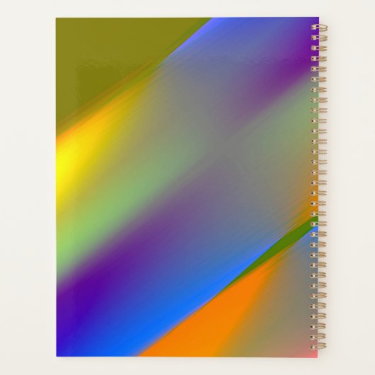 Blauw rood geel groen abstract patroontje oranjepu planner (Achterkant)