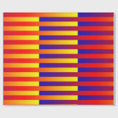Blauw Rood Geel Strepen Cadeaupapier (Vlak)